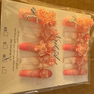 Rosé Bloom Press-On Nail Set Water Nail‎